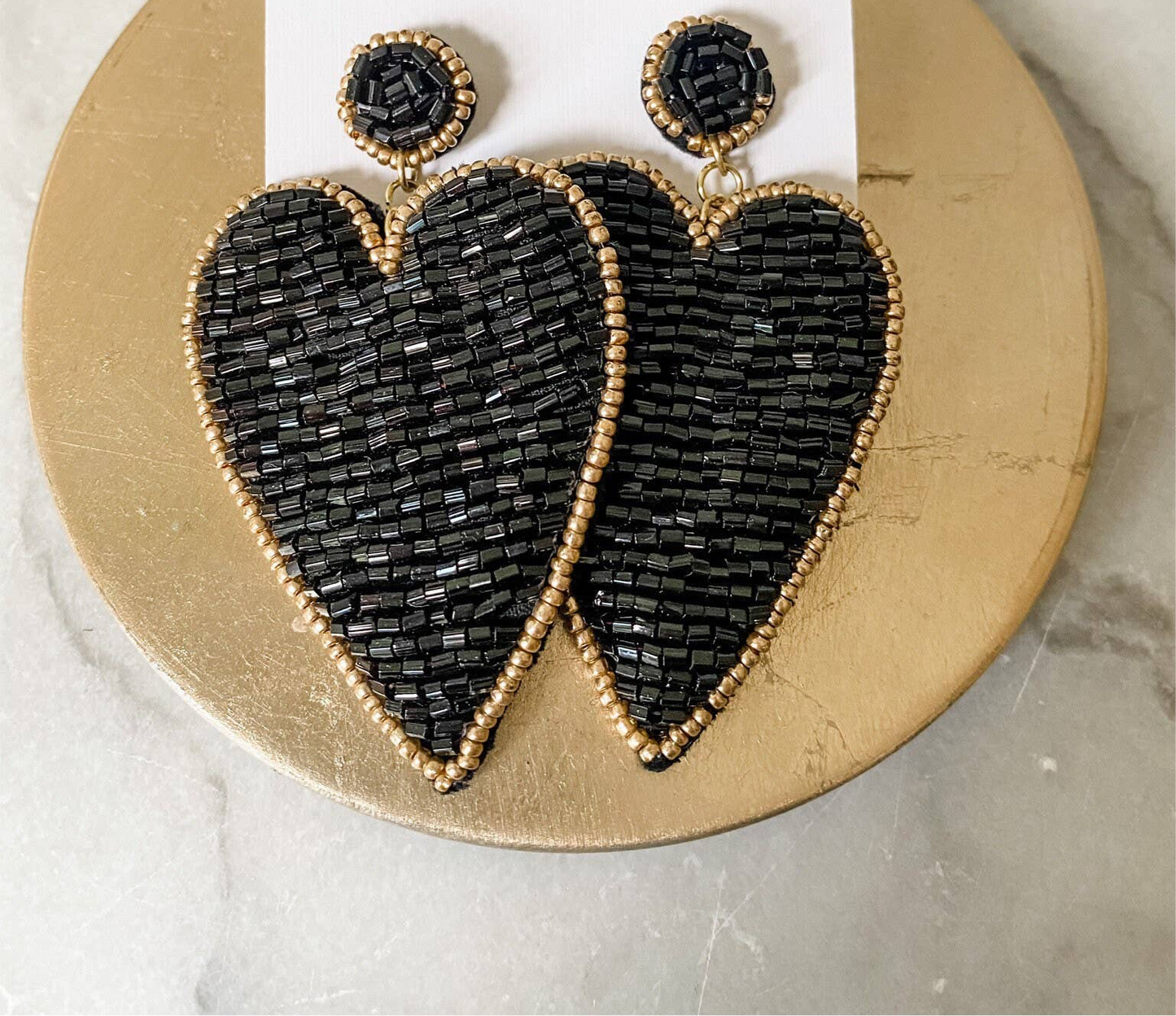 Beaded Heart Earrings