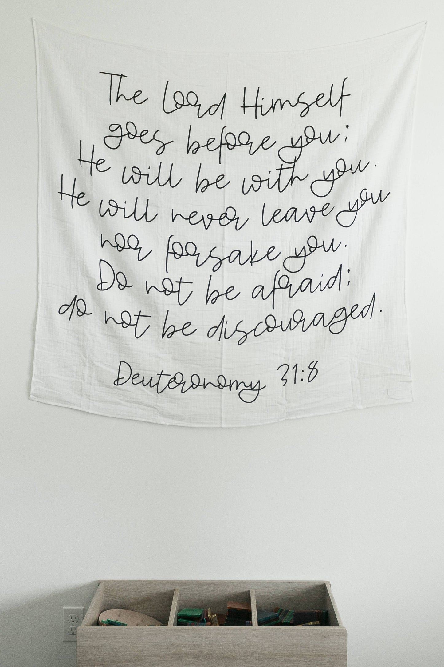 Organic Swaddle Blanket- Deuteronomy 31:8