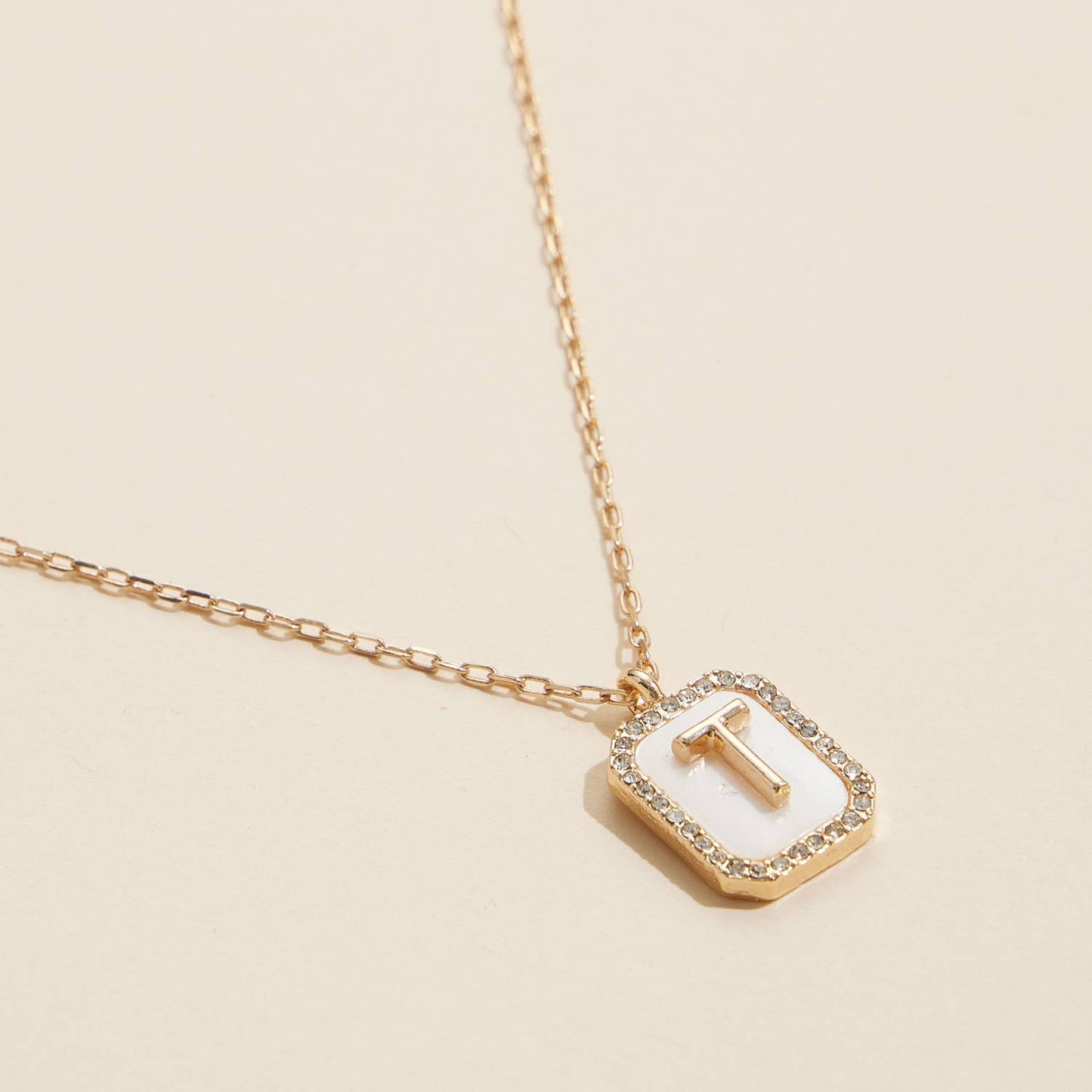 Initial Shell Charm Necklace