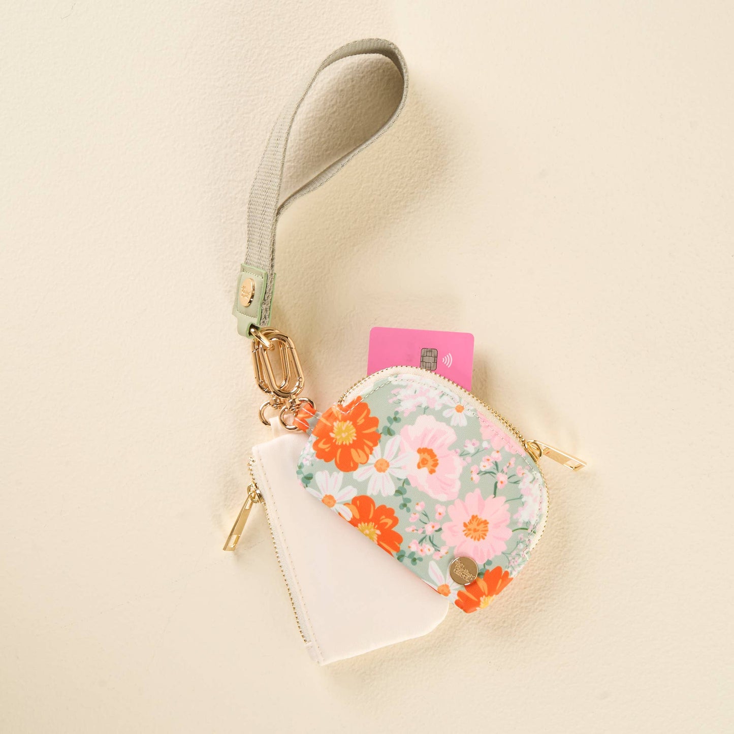 Dynamic Duo Pouch Wristlet-Bouquet Beauty Sage