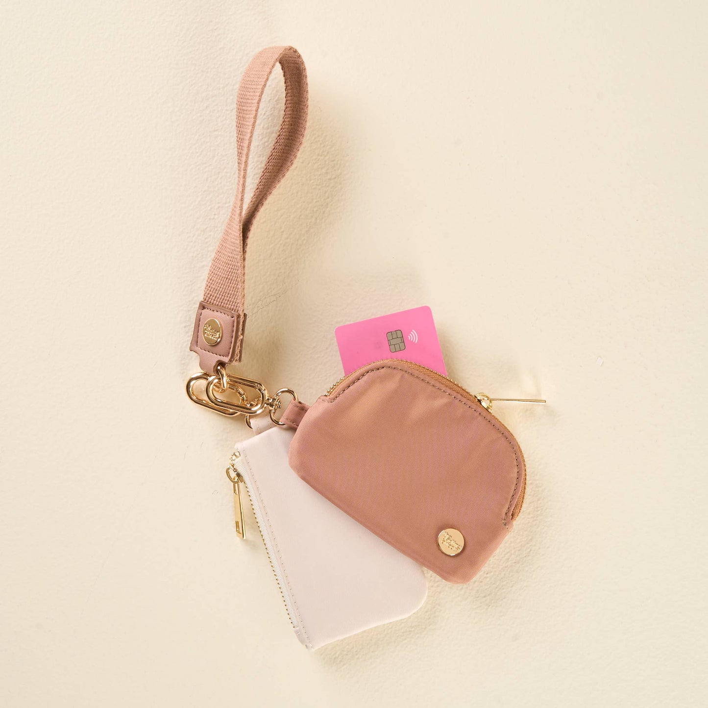 Dynamic Duo Pouch Wristlet-Beige