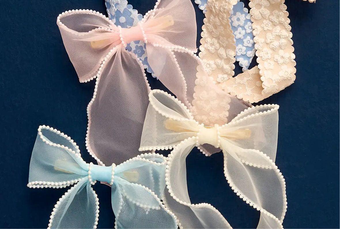 Sheer Pearl Hair Bow