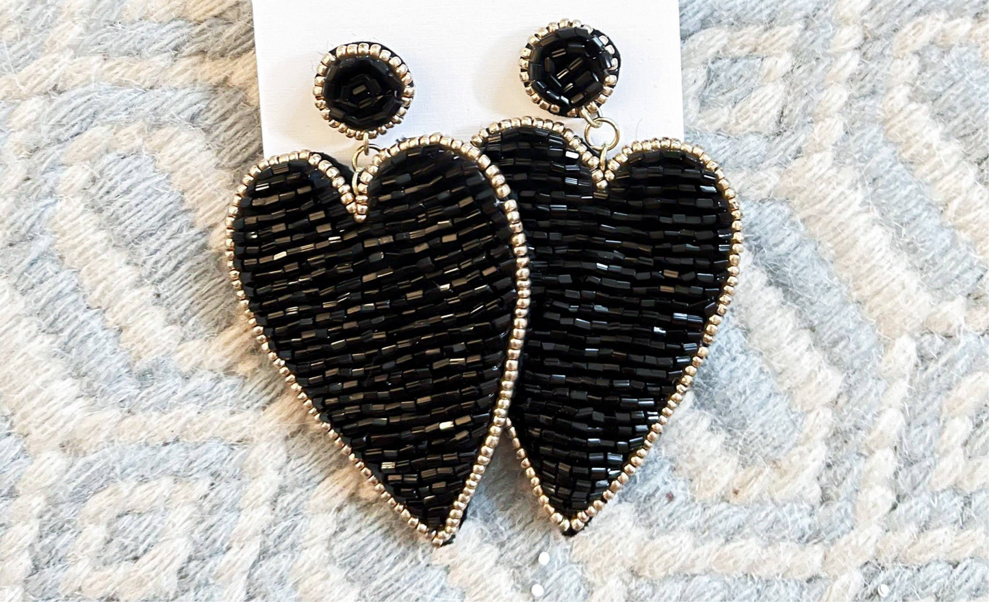 Beaded Heart Earrings