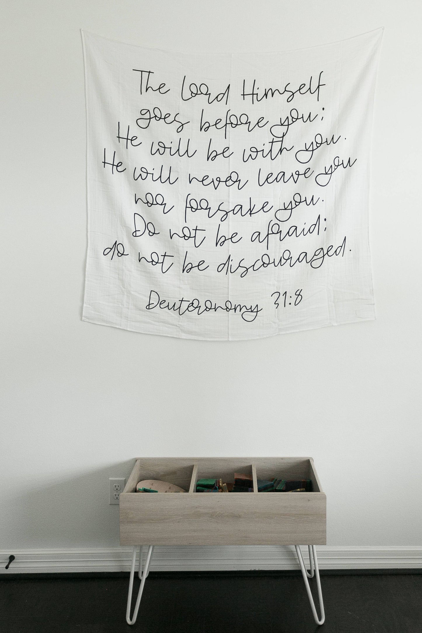 Organic Swaddle Blanket- Deuteronomy 31:8