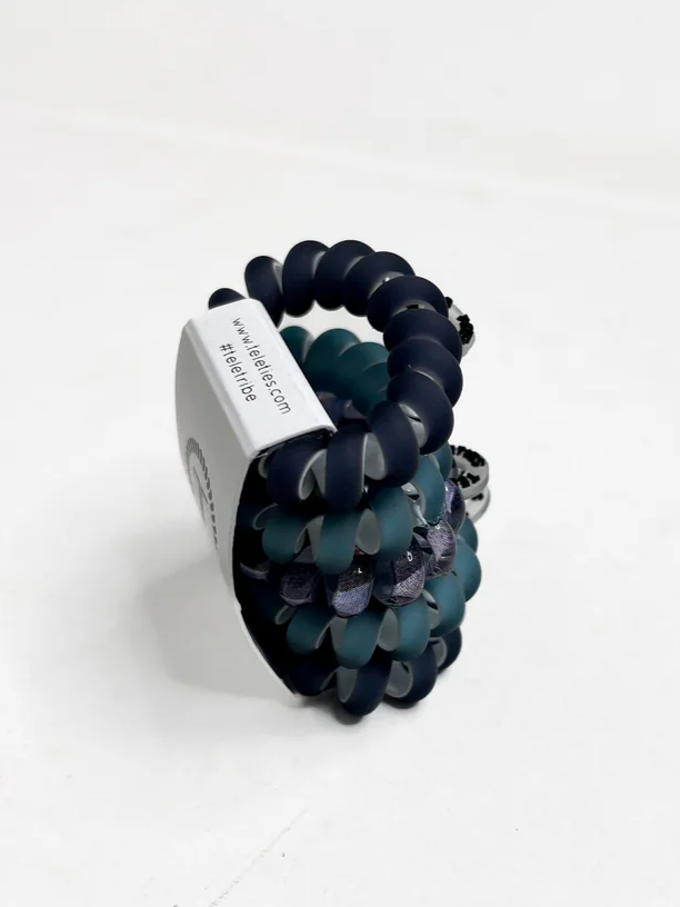 Tiny Midnight Rain Hair Ties