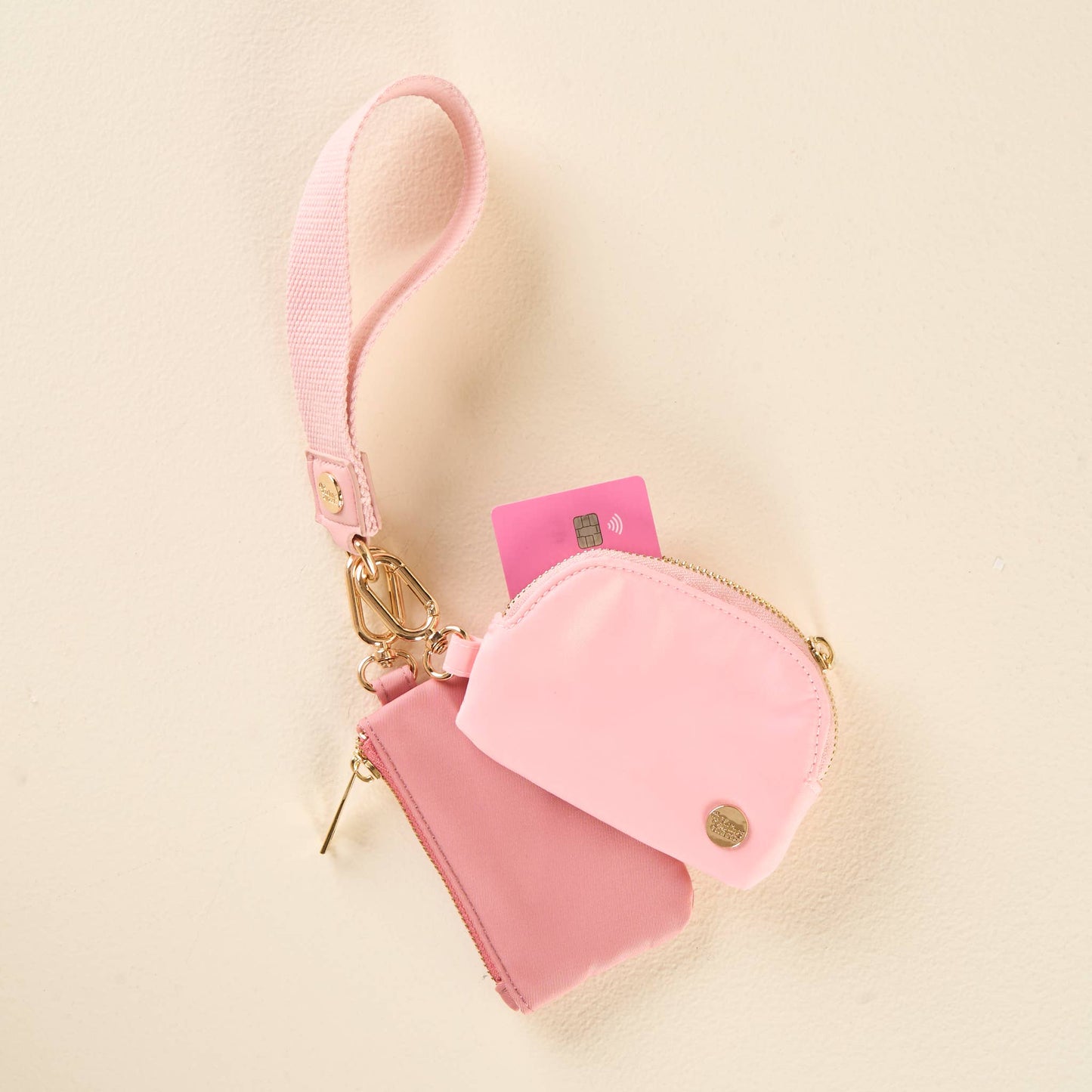 Dynamic Duo Pouch Wristlet-Rose