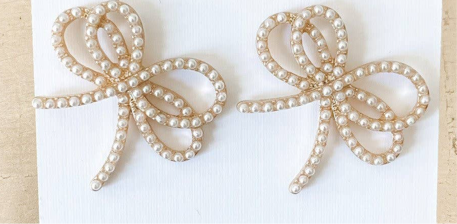 Pearl Bow Earrings