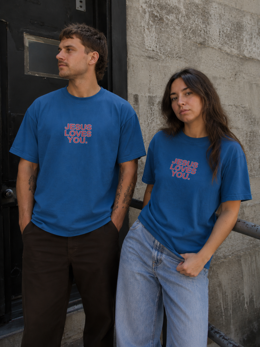 Atlantic Blue JESUS LOVES YOU Tee
