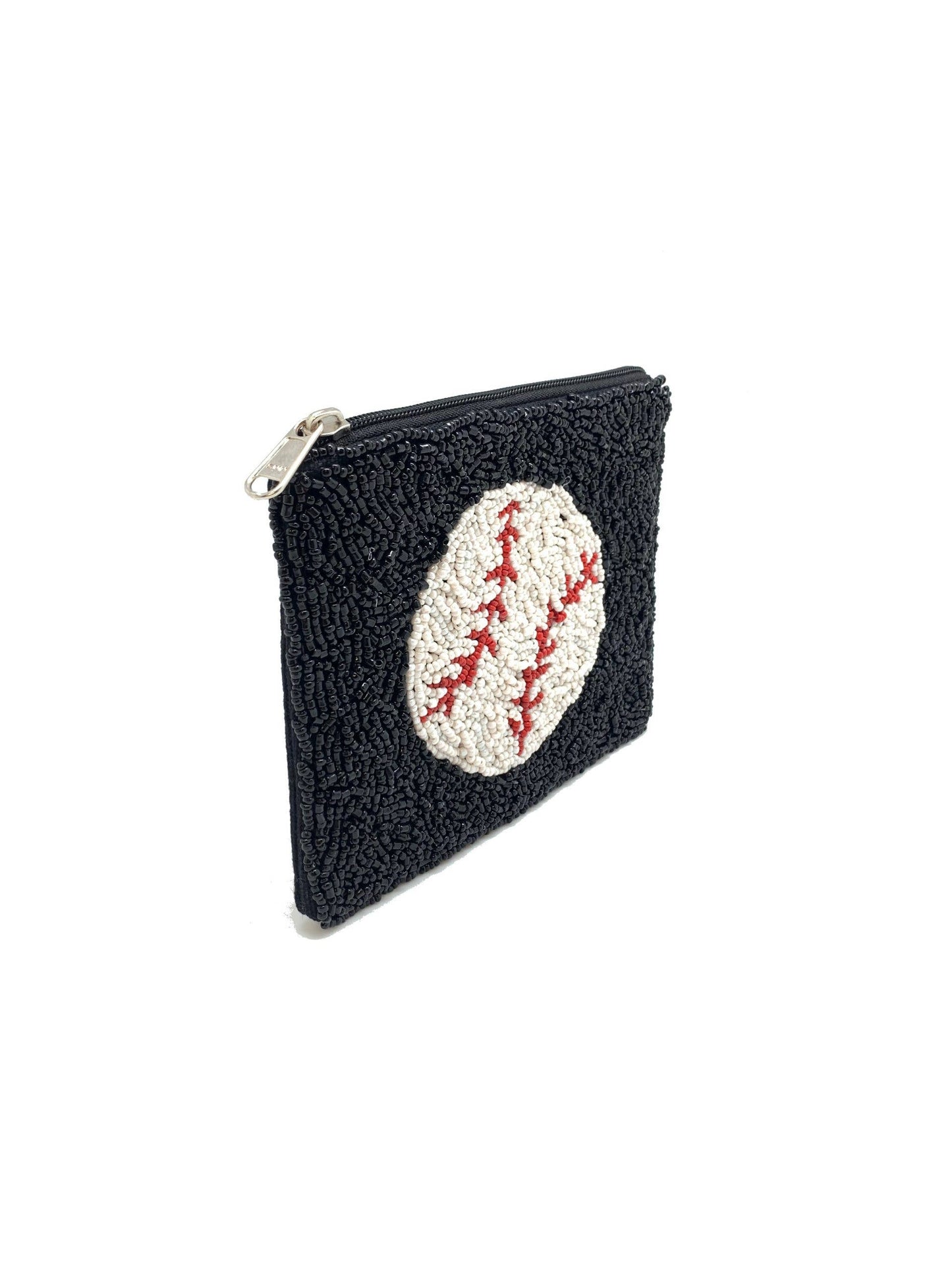 Beaded Baseball Coin Purse