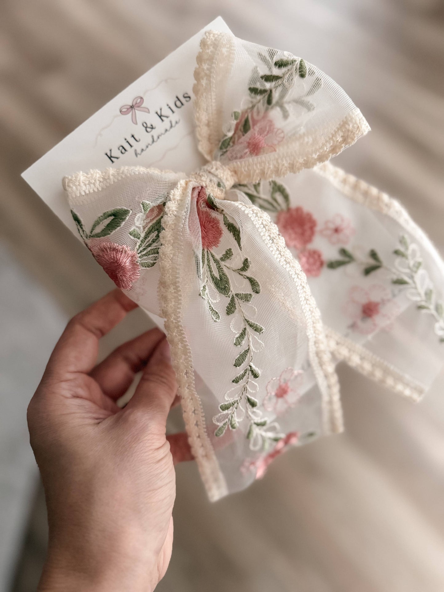 Vintage Pink Rose Bow