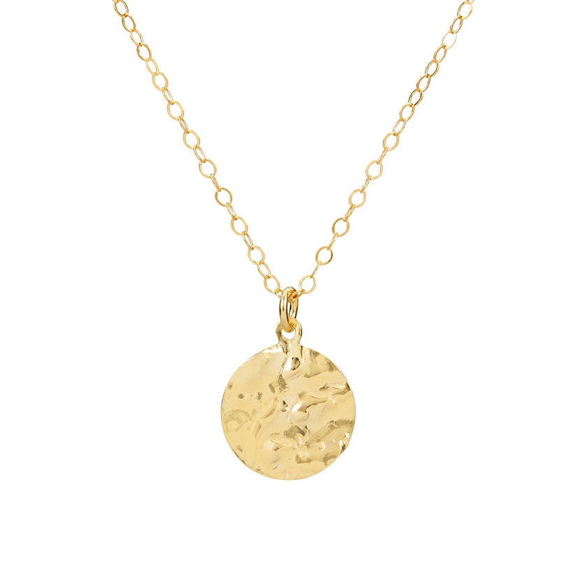 Gold Coin Disc Necklace