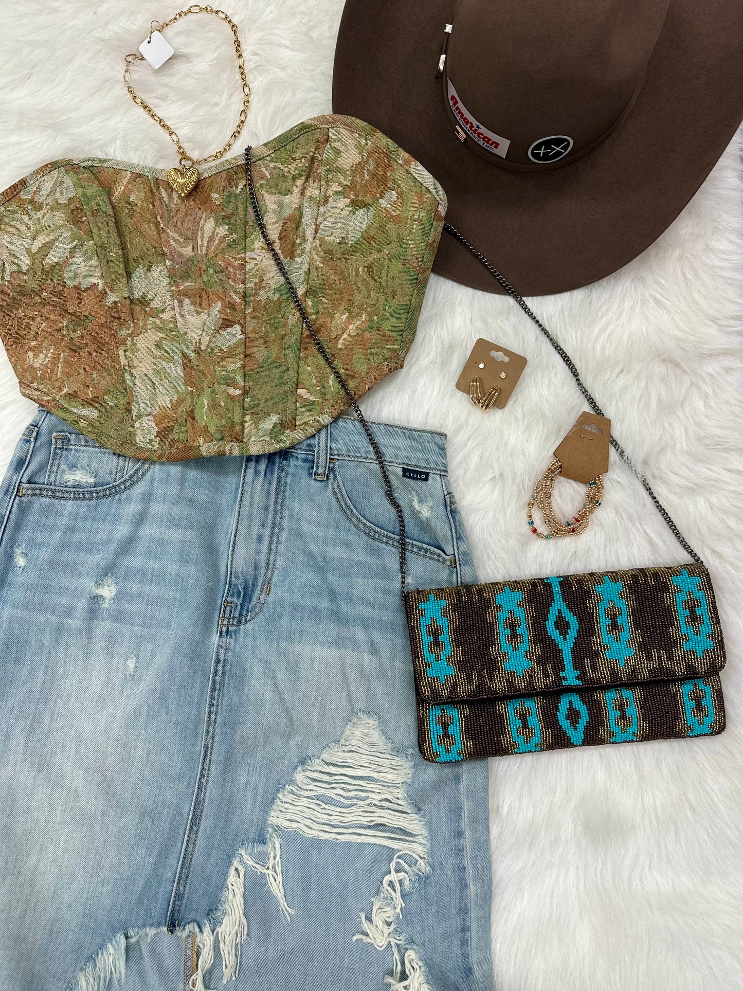 Turquoise Mirage Clutch