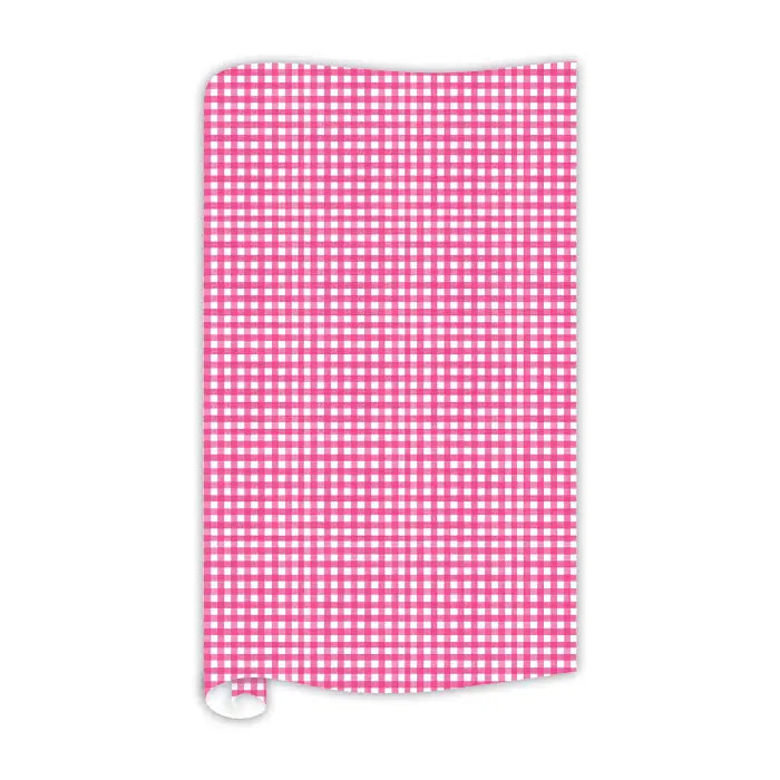 Hot Pink Gingham Wrapping Paper