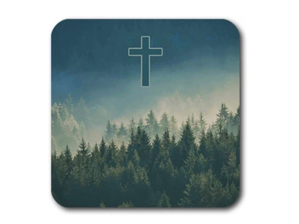 Tap To Pray Forest Cross Sticker