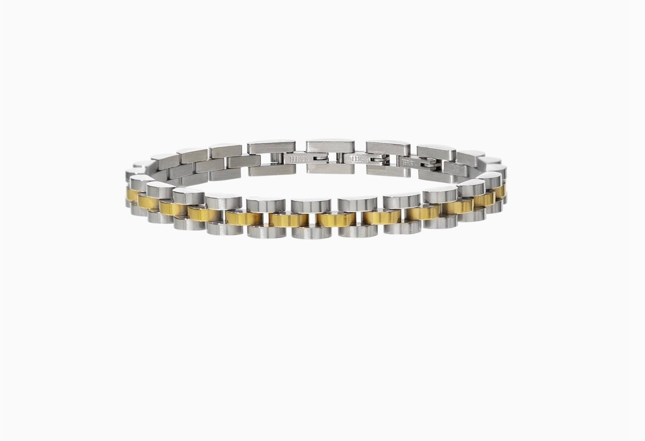 Two-Tone Dainty Watch Band Bracelet