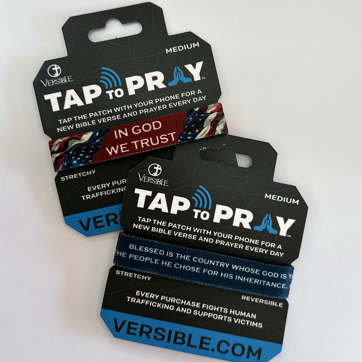 Tap to Pray Wristbands- In God we Trust