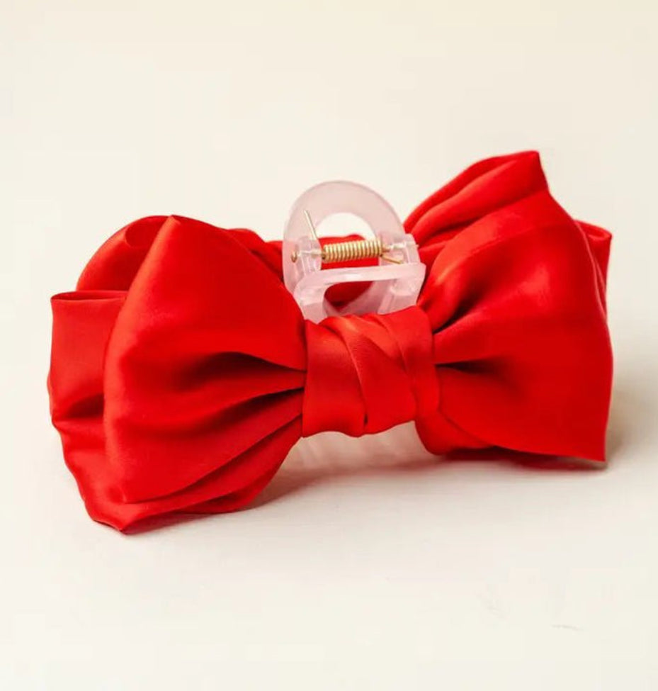 Satin Bow Claw Clip