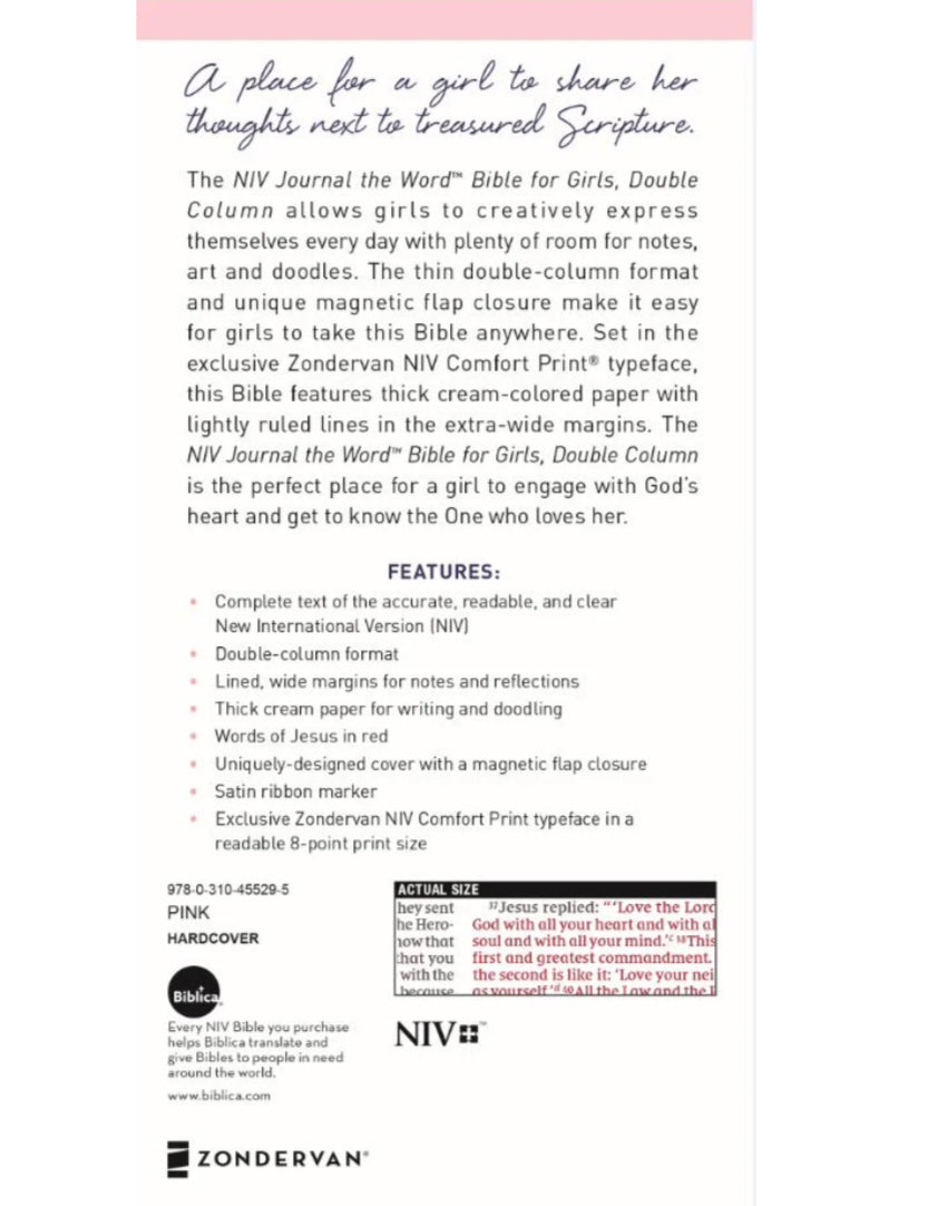 NIV Journal the Word Bible for Girls