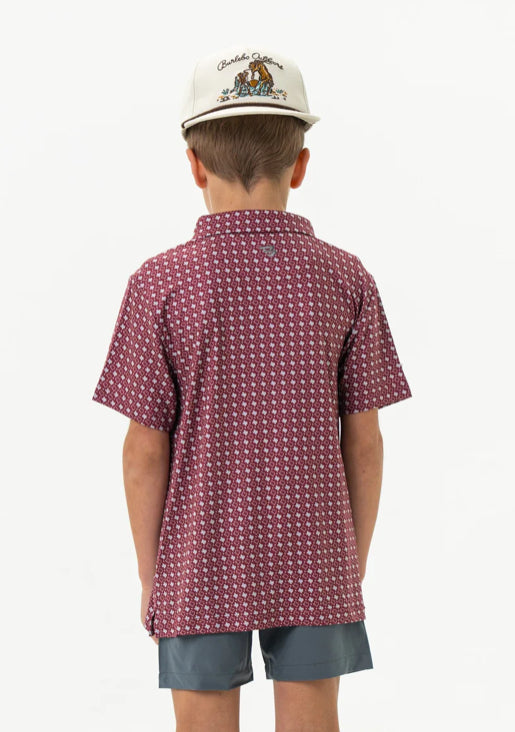 Texas Maroon & Grey Youth Polo