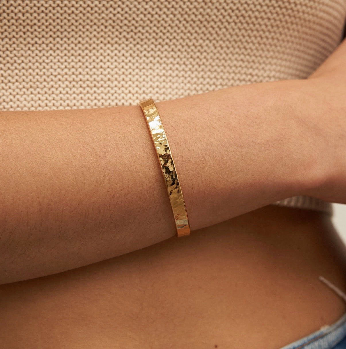Gold Hammered Bangle