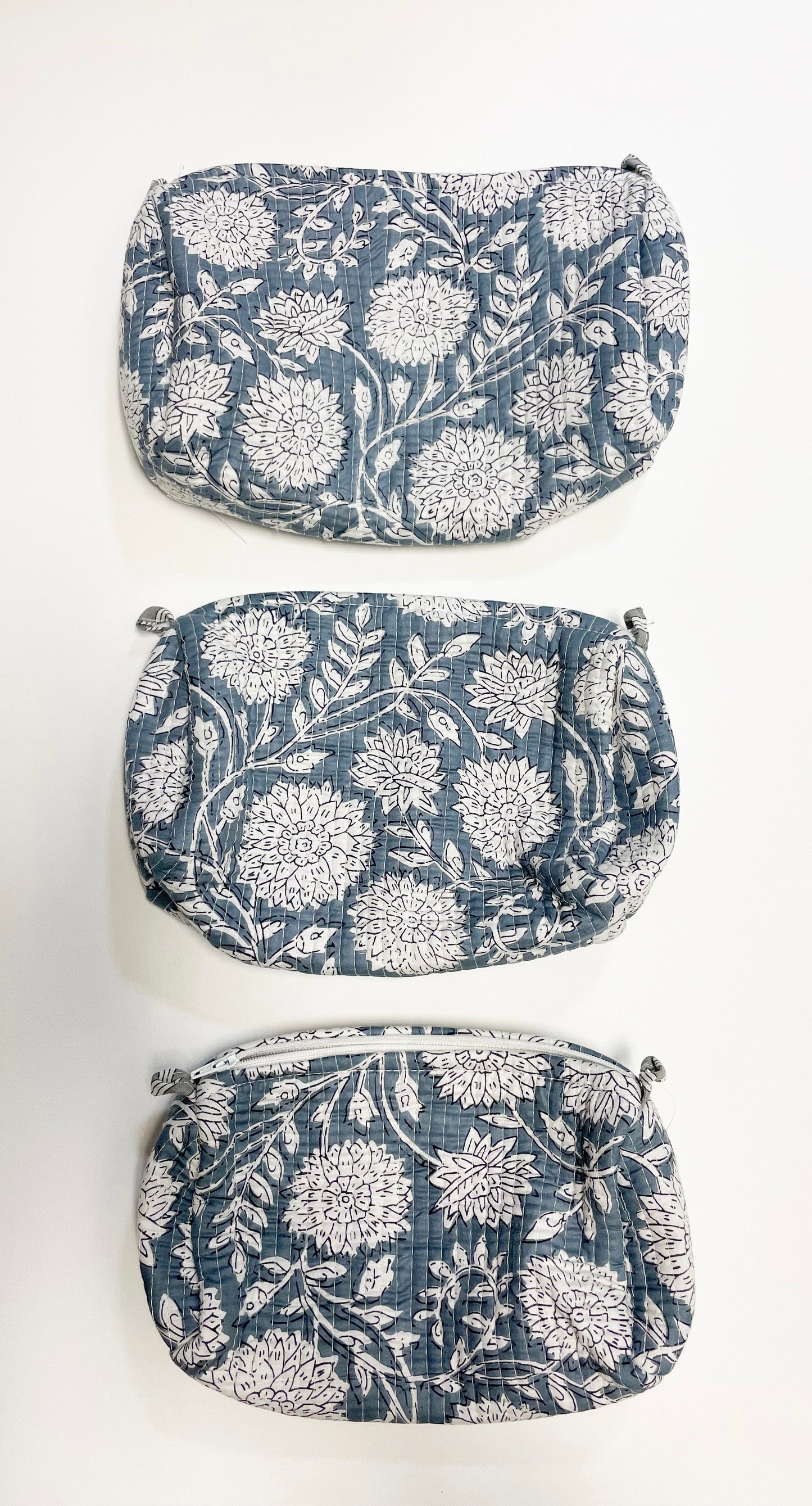 Quilted Cosmetic Bags- Set of 3