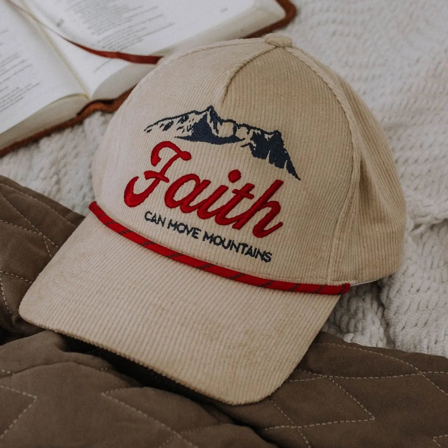 "Faith Can Move Mountains" Embroidered Hat