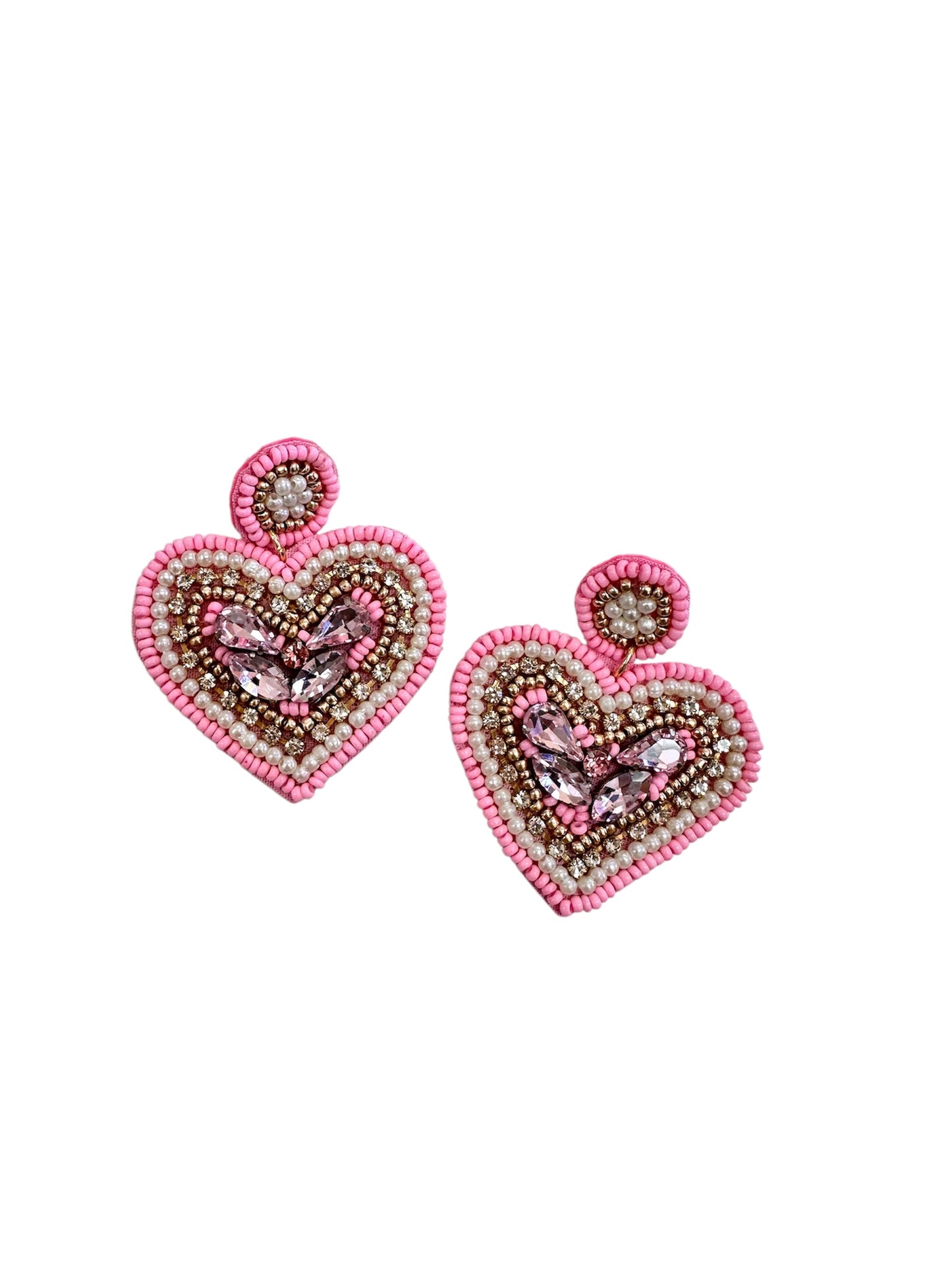 Beaded Heart Earrings