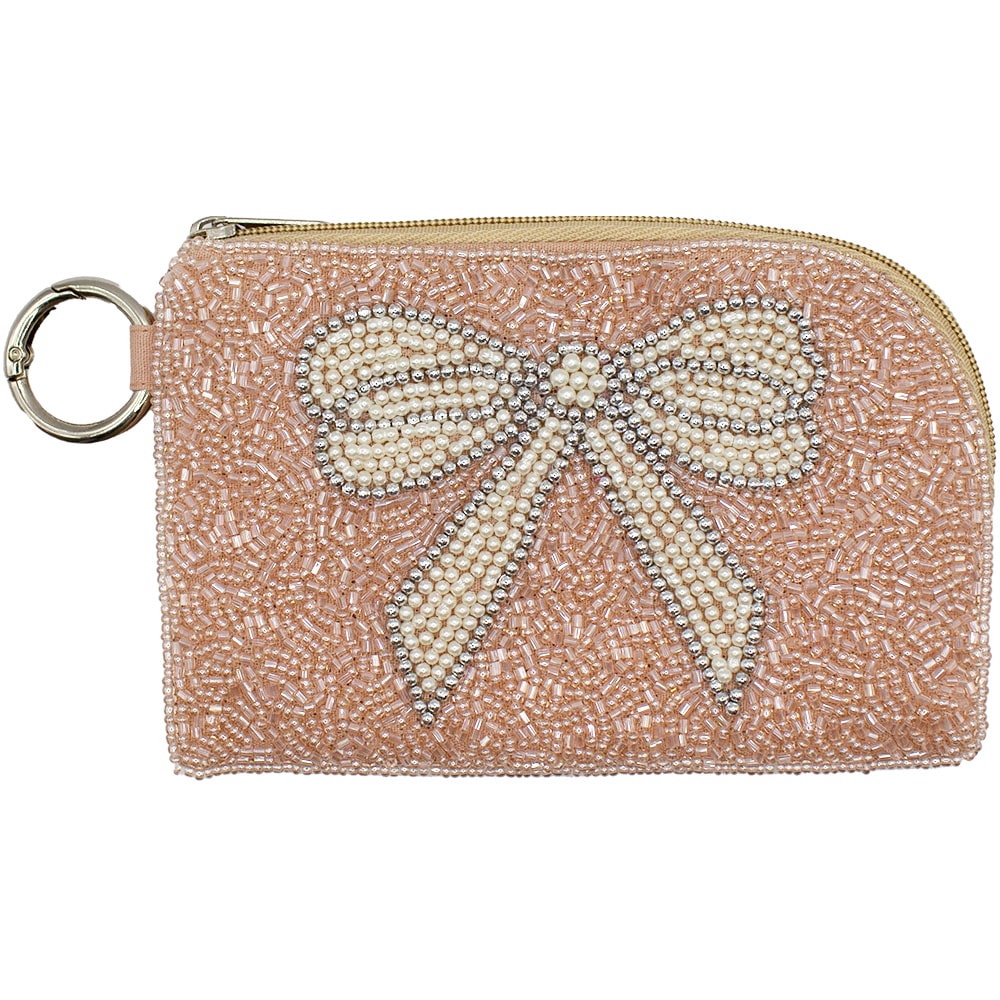 Bow Beaded Coin Pouch