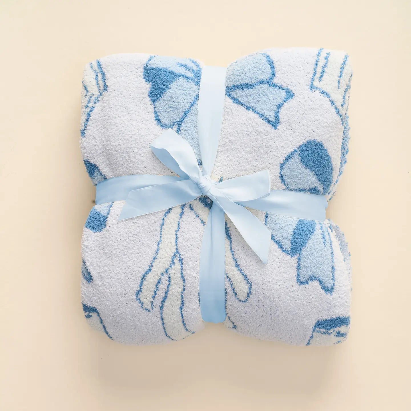 Blushing Bows Blue Blanket
