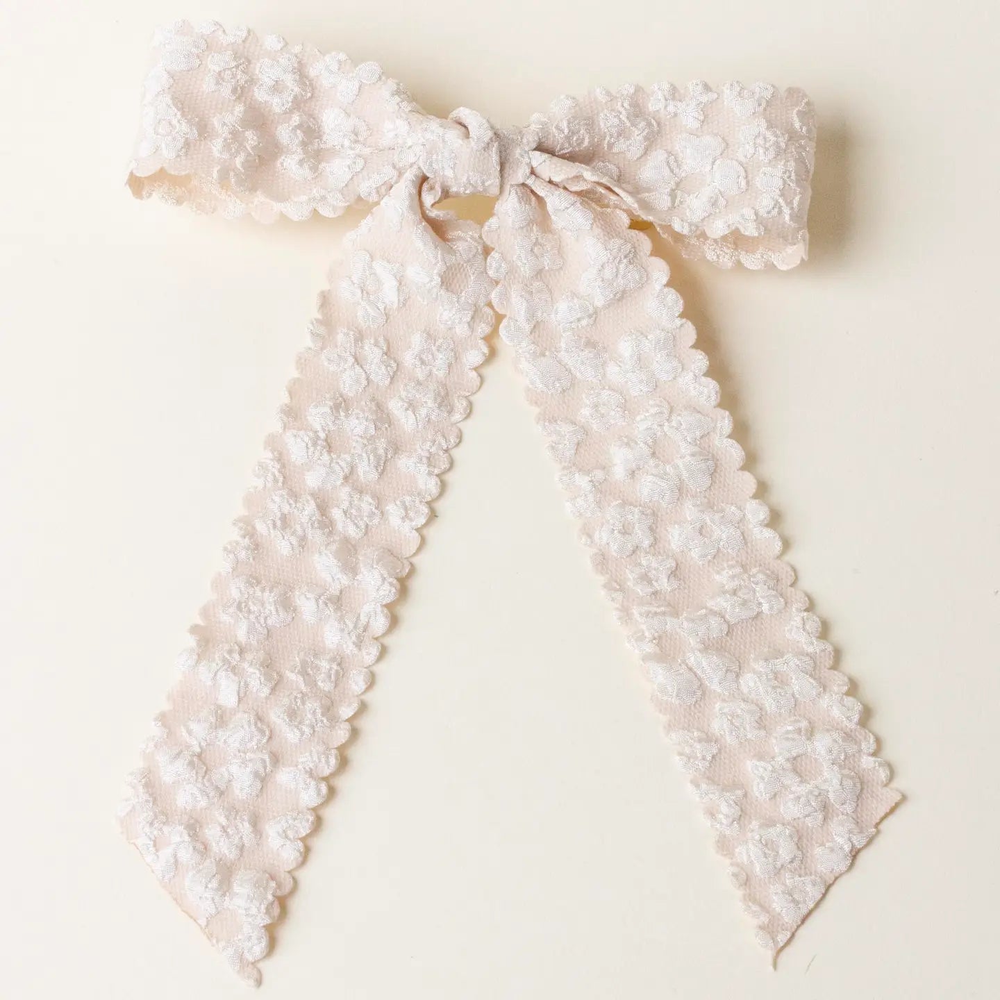 Flower Scallop Hair Bow