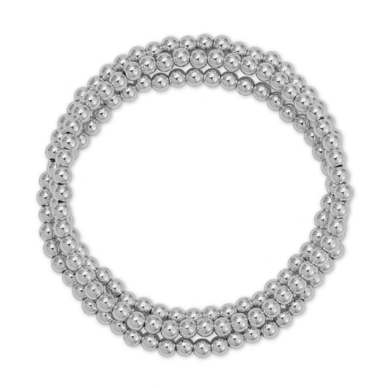 Stretch Silver Bead Bracelet