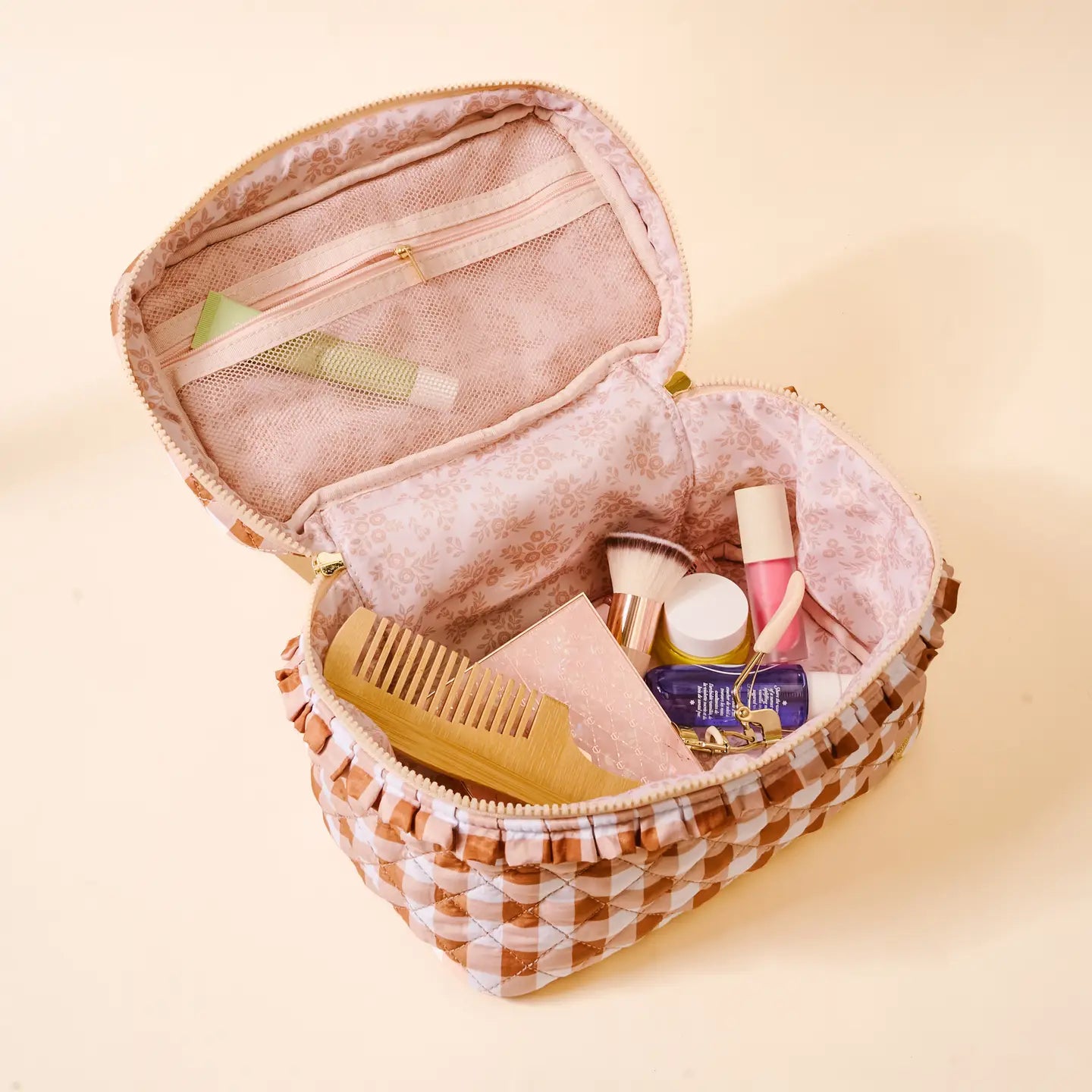 Glam Quilted Cosmetic Bag