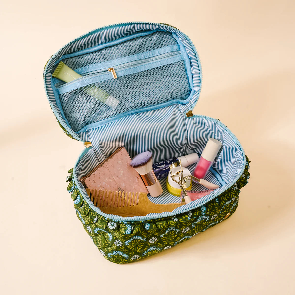 Glam Quilted Cosmetic Bag