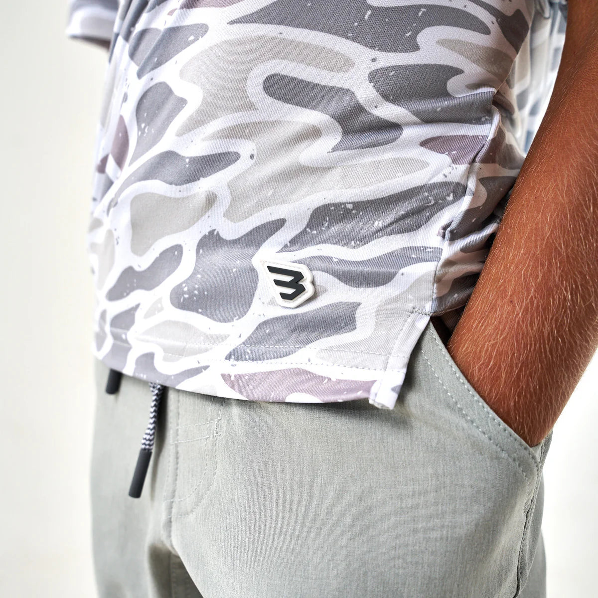 White Camo Go To Youth Tee