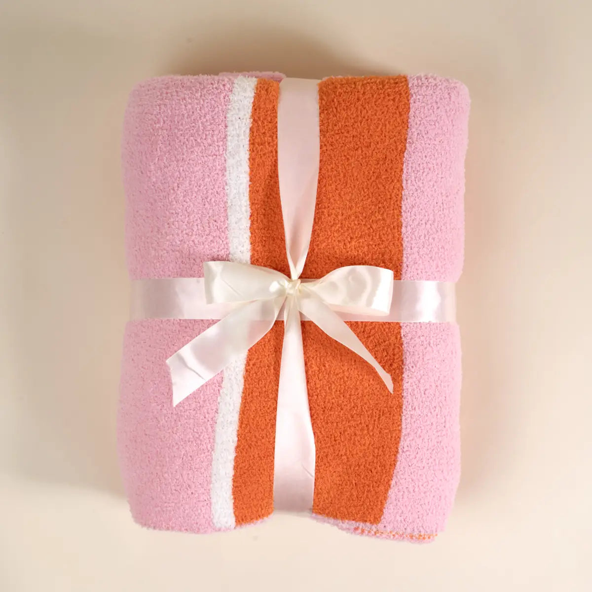 Sicily Pink Stripes Luxe Blanket