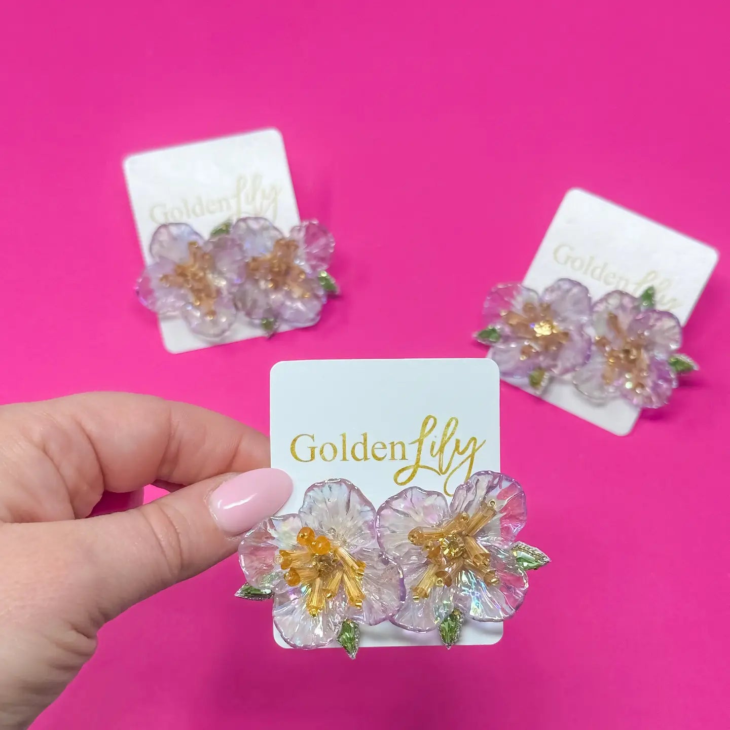 Lavender Flower Earrings