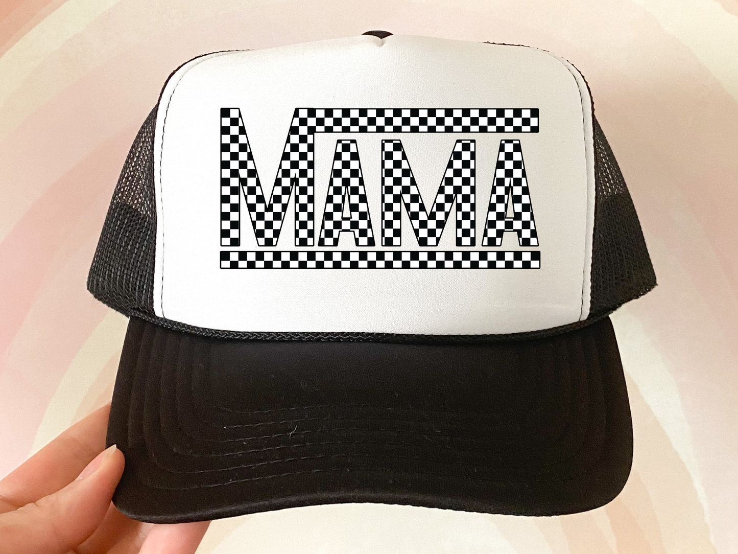 Trendy Checker Mama Hat
