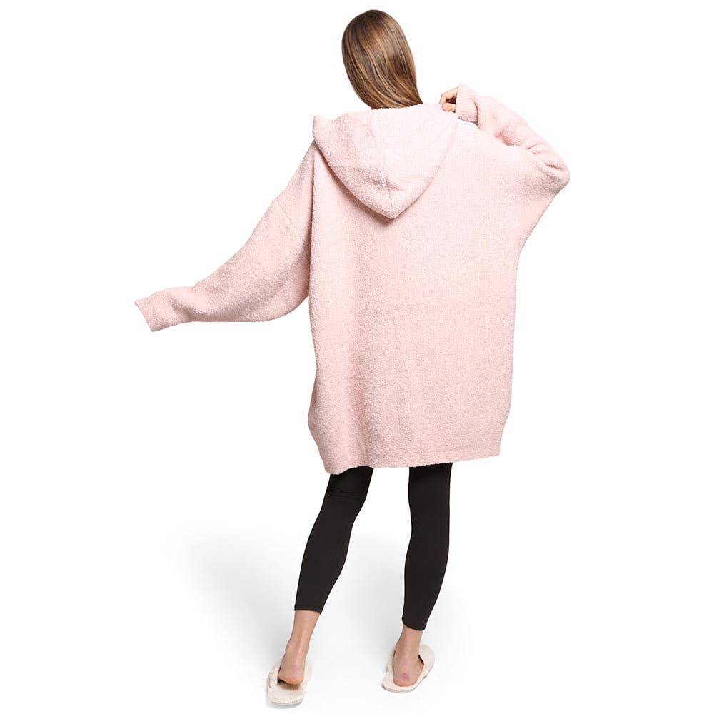 Solid Color Hooded Wearable Blanket