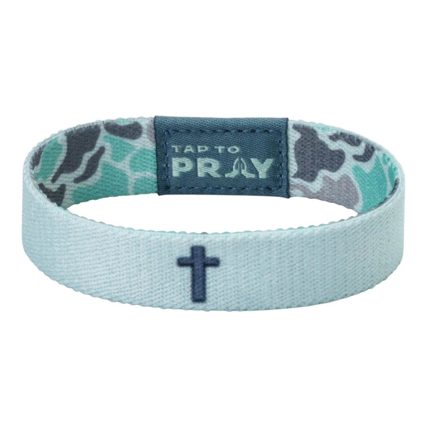 Tap To Pray Wristband: Mint River Rock Camo