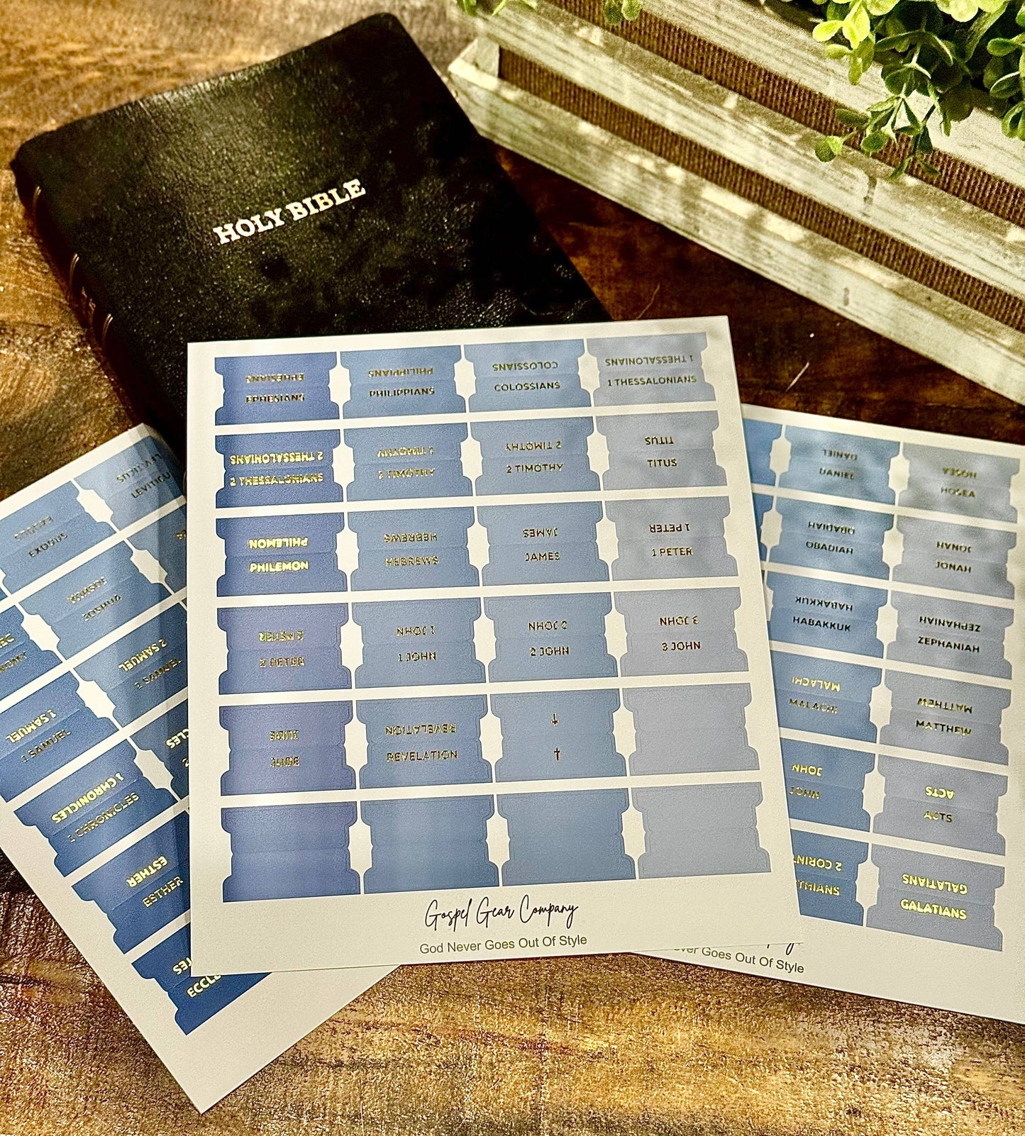 Gold Foil Ocean Breeze Bible Tabs