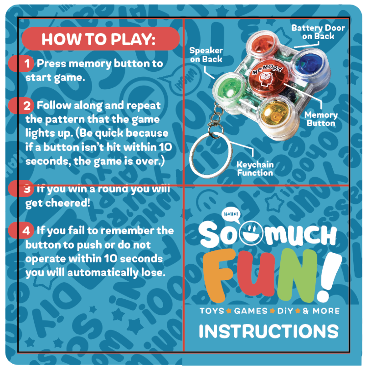 Mini Memory Game Keychain