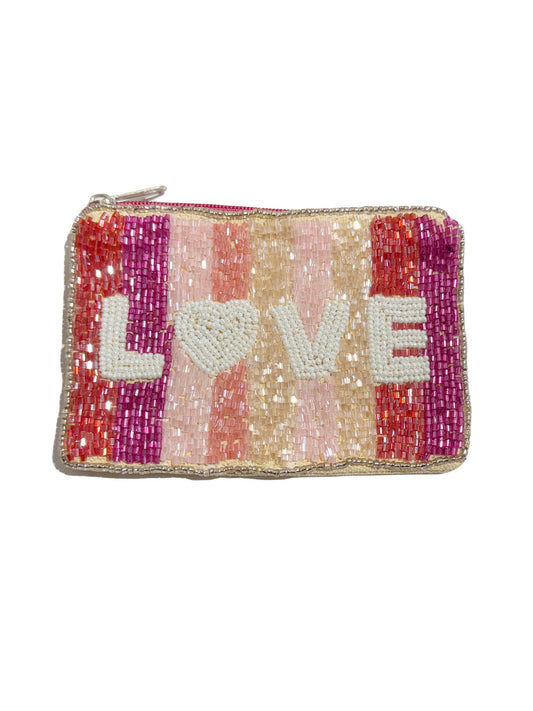 Mini Beaded Coin Purse| LOVE