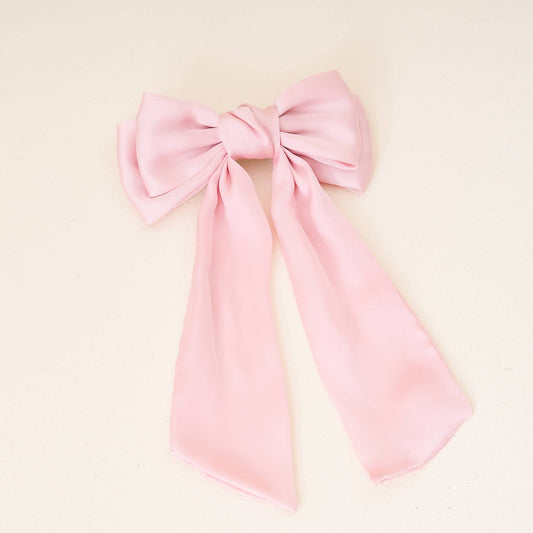 Satin Hair Bow - Blush