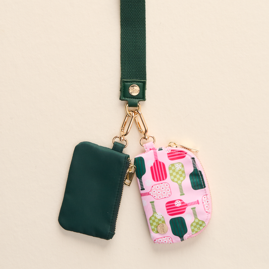 Duo Pouch Wristlet- Pickleball Party