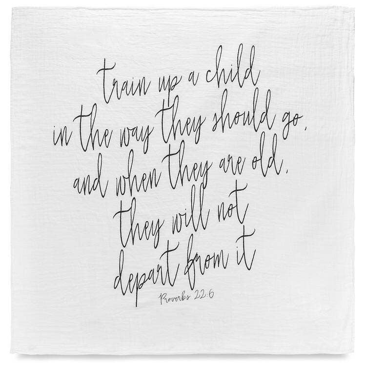 Organic Swaddle Blanket- Proverbs 22:6
