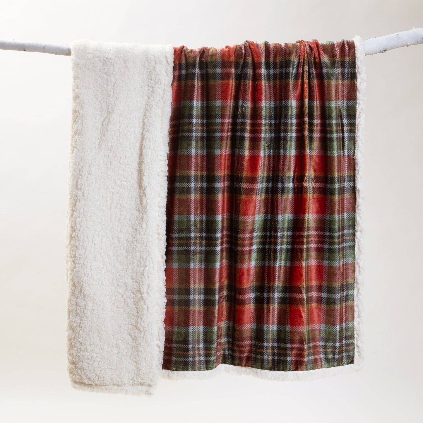 Rust & Sage Sherpa Throw