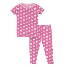 Kickee Pants Print Short Sleeve PJ Set- Tulip Johnny Appleseed