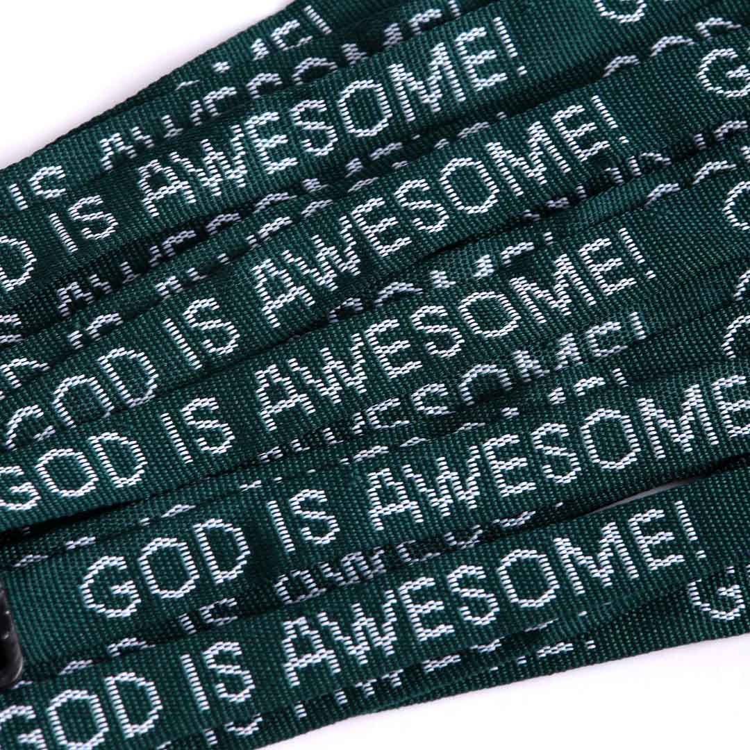 Bracelet Woven God Is Awesome Hunter Green