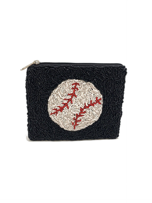 Beaded Baseball Coin Purse