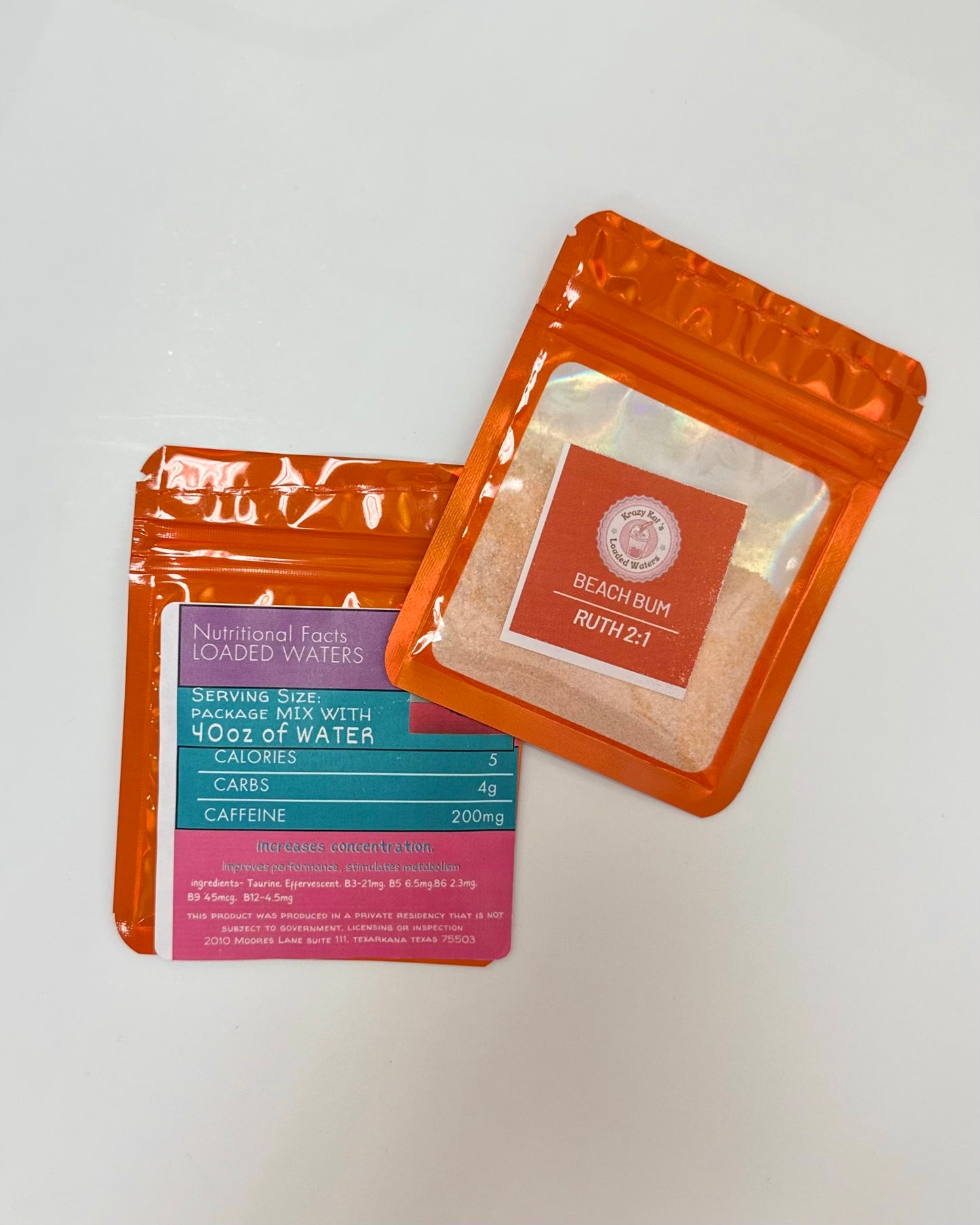 Caffeine Loaded Water Packets